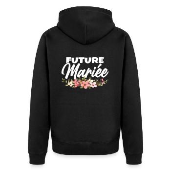 Femme Future Mariée Cadeau Femme EVJF Humour - Veste à capuche bio Premium Unisexe - noir - Dos - Nico (187cm)
