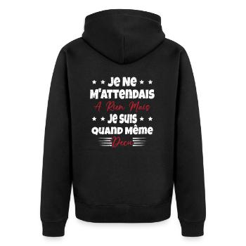 Je ne m'attend à rien mais je suis quand même déçu - Veste à capuche bio Premium Unisexe - noir - Dos - Nico (187cm)