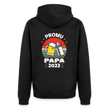 Promoted to Future Dad 2023 - Unisex Premium Organic Zip Hoodie - black - Back - Nico (187cm)