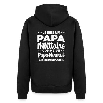 Homme Je Suis Papa Militaire Humour Cadeau soldats - Veste à capuche bio Premium Unisexe - noir - Dos - Nico (187cm)