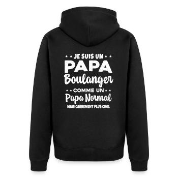Homme Je Suis Papa Boulanger Humour Cadeau - Veste à capuche bio Premium Unisexe - noir - Dos - Nico (187cm)