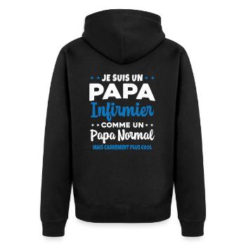 Homme Papa Infirmier Cool Humour Cadeau - Veste à capuche bio Premium Unisexe - noir - Dos - Nico (187cm)