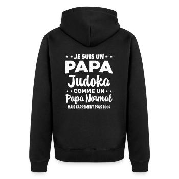Homme Papa Judoka Humour Judo Cadeau - Veste à capuche bio Premium Unisexe - noir - Dos - Nico (187cm)