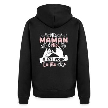 Ma Maman & Filleule Cadeau Fille Amour - Veste à capuche bio Premium Unisexe - noir - Dos - Nico (187cm)