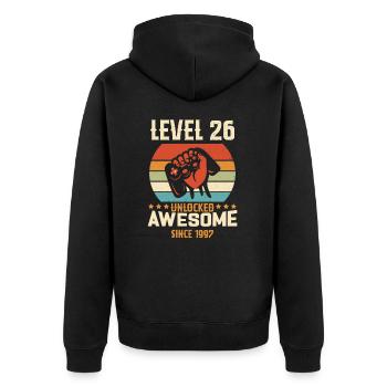 Level 26 Complete 1997 Birthday Gift - Unisex Premium Organic Zip Hoodie - black - Back - Nico (187cm)