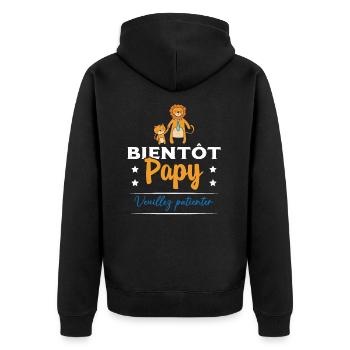 Homme Bientôt Papy Cadeau Futur Papy Grand-Père - Veste à capuche bio Premium Unisexe - noir - Dos - Nico (187cm)