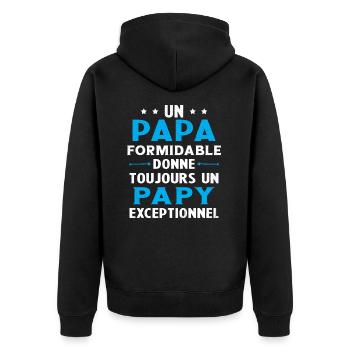 Un papa formidable - Papy exceptionnel Cadeau - Veste à capuche bio Premium Unisexe - noir - Dos - Nico (187cm)