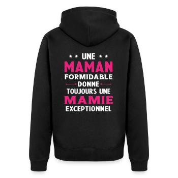 Cadeau pour Grand-Mère - Une Mamie Exceptionnelle - Veste à capuche bio Premium Unisexe - noir - Dos - Nico (187cm)