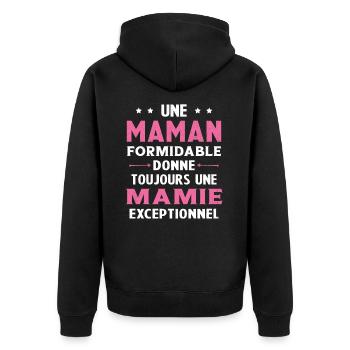 Cadeau pour Grand-Mère - Une Mamie Exceptionnelle - Veste à capuche bio Premium Unisexe - noir - Dos - Nico (187cm)
