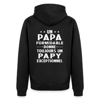 Un papa formidable - Papy exceptionnel Cadeau - Veste à capuche bio Premium Unisexe - noir - Dos - Nico (187cm)