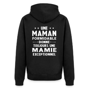 Cadeau pour Grand-Mère - Une Mamie Exceptionnelle - Veste à capuche bio Premium Unisexe - noir - Dos - Nico (187cm)