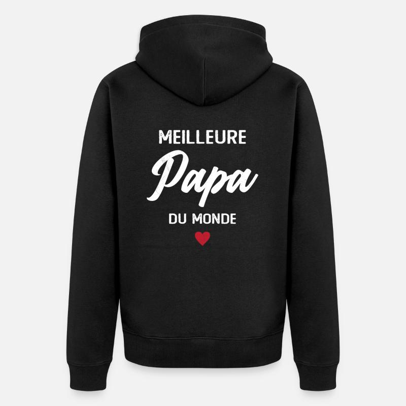 Meilleure Papa du monde - Veste à capuche bio Premium Unisexe - noir