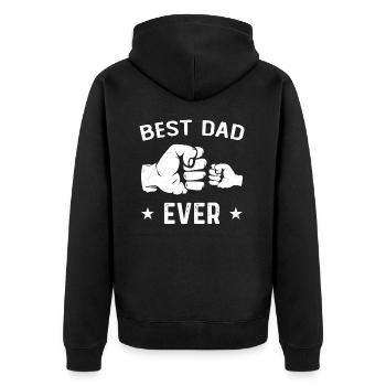 Das beste Vater-Humor-Vater-Geschenk der Welt - Unisex Premium Bio Zip Hoodie - Schwarz - Hinten - Nico (187cm)