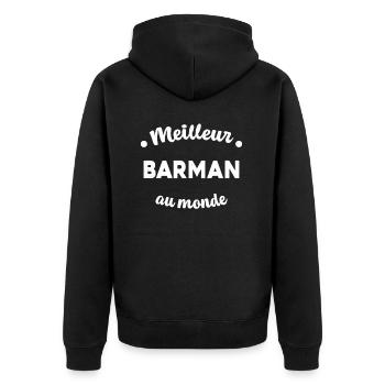 Le meilleur barman au monde Cadeau Papa Papi Homme - Veste à capuche bio Premium Unisexe - noir - Dos - Nico (187cm)