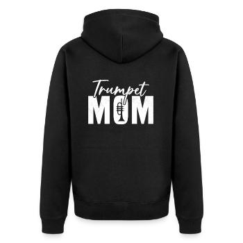 Mama Trompeter Humor Geschenk Frau - Unisex Premium Bio Zip Hoodie - Schwarz - Hinten - Nico (187cm)