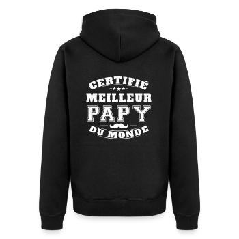 Certifié meilleur Papy du Monde Cadeau Papy - Veste à capuche bio Premium Unisexe - noir - Dos - Nico (187cm)