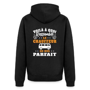 Chauffeur De Bus Parfait Humour Conducteur Cadeau - Veste à capuche bio Premium Unisexe - noir - Dos - Nico (187cm)