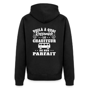 Chauffeur De Bus Parfait Humour Conducteur Cadeau - Veste à capuche bio Premium Unisexe - noir - Dos - Nico (187cm)