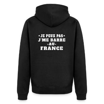 Je Peux Pas J'me Barre Au France Vacances - Veste à capuche bio Premium Unisexe - noir - Dos - Nico (187cm)