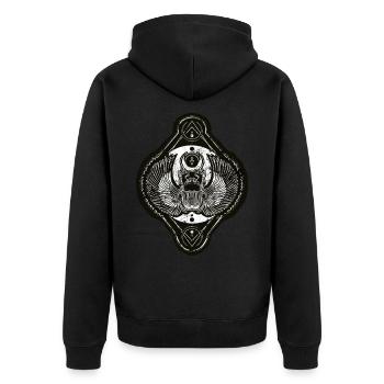 Scarabée lunaire - Veste à capuche bio Premium Unisexe - noir - Dos - Nico (187cm)