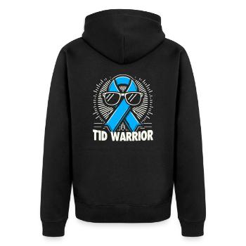 Guerrier T1D - Plaisir combatif pour diabétique de type 1 - Veste à capuche bio Premium Unisexe - noir - Dos - Nico (187cm)