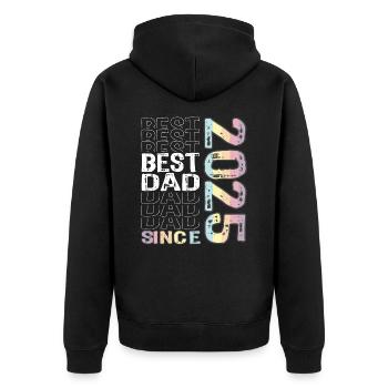 Meilleur papa du monde depuis la fête des pères 2025 - Veste à capuche bio Premium Unisexe - noir - Dos - Nico (187cm)