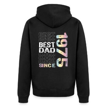 Meilleur papa du monde depuis 1975 Fête des pères - Veste à capuche bio Premium Unisexe - noir - Dos - Nico (187cm)