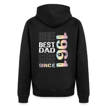 Meilleur papa du monde depuis 1961 Fête des pères - Veste à capuche bio Premium Unisexe - noir - Dos - Nico (187cm)