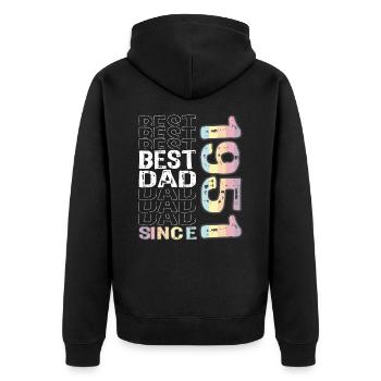 Bester Papa der Welt seit 1951 Vatertag - Unisex Premium Bio Zip Hoodie - Schwarz - Hinten - Nico (187cm)