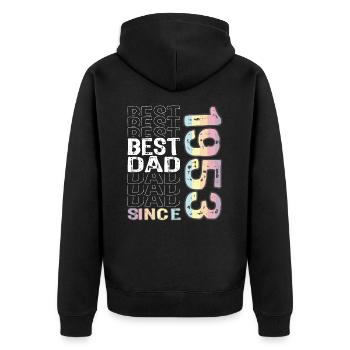 Best dad in the world since 1953 Father's Day - Unisex Premium Organic Zip Hoodie - black - Back - Nico (187cm)