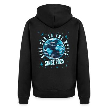 Meilleur papa du monde depuis la fête des pères 2025 - Veste à capuche bio Premium Unisexe - noir - Dos - Nico (187cm)
