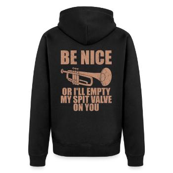 Lustige Trompete Männer Frauen Trompeter Trompeter Spieler - Unisex Premium Bio Zip Hoodie - Schwarz - Hinten - Nico (187cm)