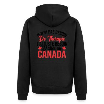 J'ai juste besoin d'aller au canada - Veste à capuche bio Premium Unisexe - noir - Dos - Nico (187cm)