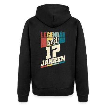 17. Geburtstag Legendär Seit 17 Jahren Legende 17 - Unisex Premium Bio Zip Hoodie - Schwarz - Hinten - Nico (187cm)