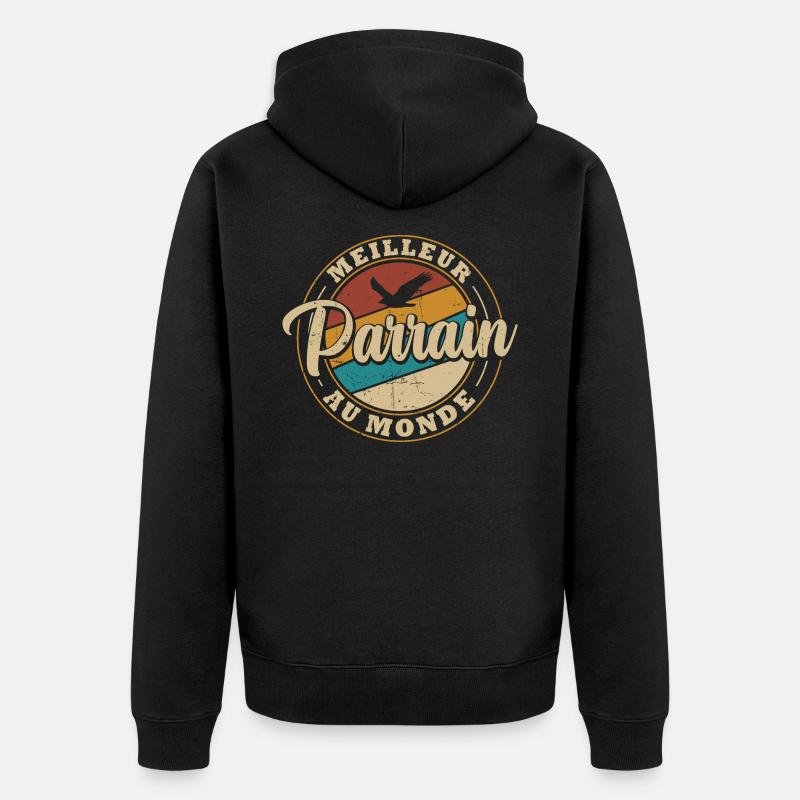 Meilleur parrain au monde - Veste à capuche bio Premium Unisexe - noir