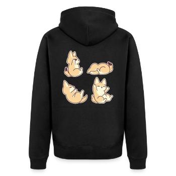 Yoga Poses, Fennec Fox, Yoga Lover, Baby Fox, - Unisex Premium Organic Zip Hoodie - black - Back - Nico (187cm)