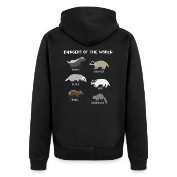 Dachs der Welt, Dachs Liebhaber Geschenk, Geschenk - Unisex Premium Bio Zip Hoodie - Schwarz - Hinten - Nico (187cm)
