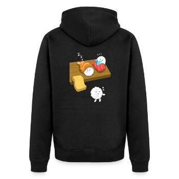 Sushi Sleep Walking, Sushi Shirt, Sushi - Veste à capuche bio Premium Unisexe - noir - Dos - Nico (187cm)