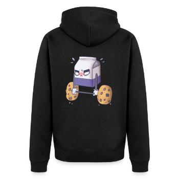 Milk and Cookies Workout Design, Funny Gym Gift - Unisex Premium Organic Zip Hoodie - black - Back - Nico (187cm)