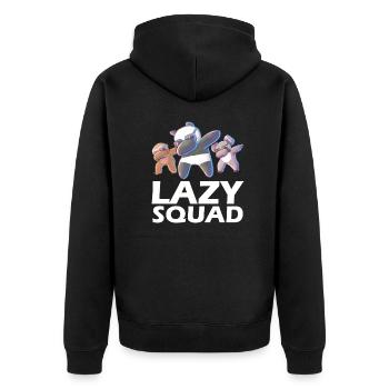 Lazy Squad - Dabbing Panda Sloth Koala Bear - Unisex Premium Organic Zip Hoodie - black - Back - Nico (187cm)
