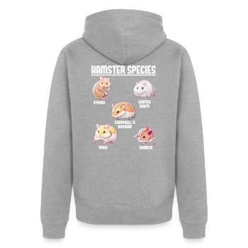 Espèces de hamsters - Veste à capuche bio Premium Unisexe - gris chiné - Dos - Nico (187cm)