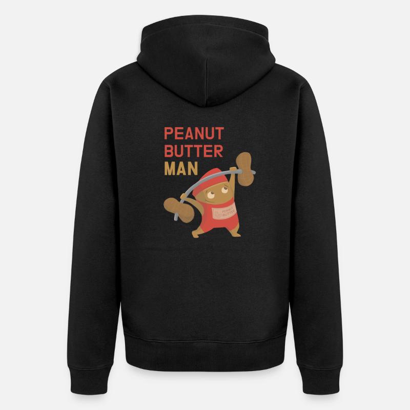 Erdnussbutter Mann - Unisex Premium Bio Zip Hoodie - Schwarz