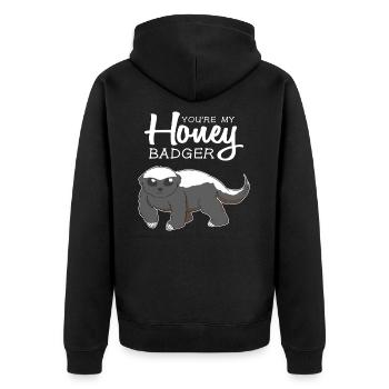 You're My Honey Badger Romantic Pun - Unisex Premium Organic Zip Hoodie - black - Back - Nico (187cm)