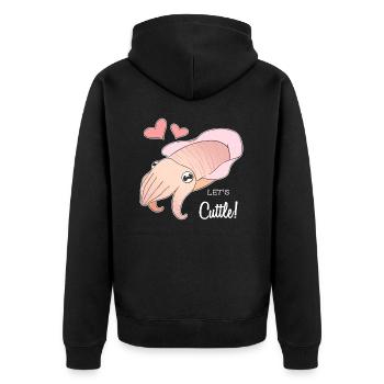Let's Cuttle! Seiche mignon et drôle romantique - Veste à capuche bio Premium Unisexe - noir - Dos - Nico (187cm)