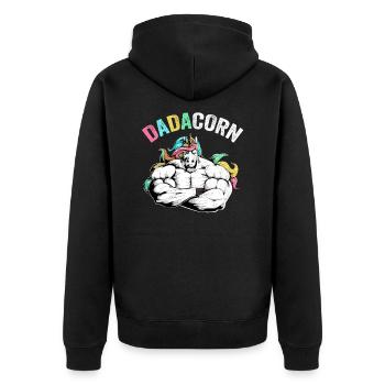 Dadacorn - Magical Unicorn Dad - Unisex Premium Organic Zip Hoodie - black - Back - Nico (187cm)