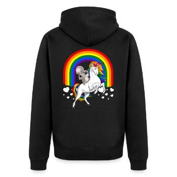 LGBT Koala Bear équitation Licorne Gay Pride Rainbow - Veste à capuche bio Premium Unisexe - noir - Dos - Nico (187cm)