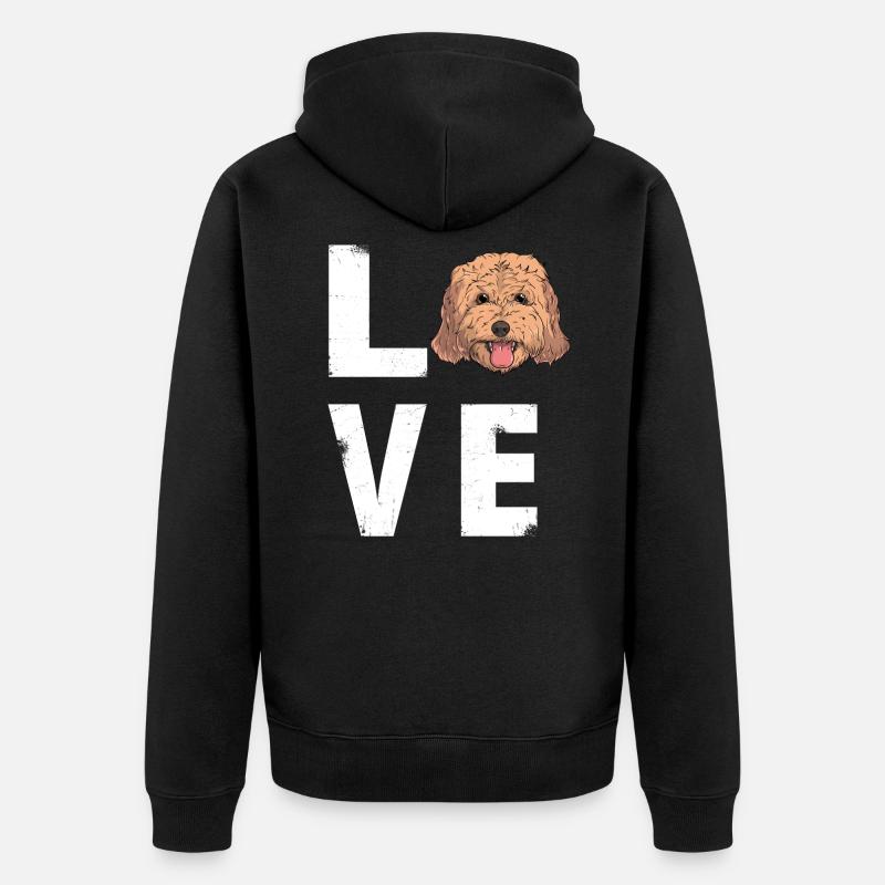 Amour Cockapoo Dog - Veste à capuche bio Premium Unisexe - noir