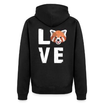 Love Red Panda Lover - Unisex Premium Organic Zip Hoodie - black - Back - Nico (187cm)