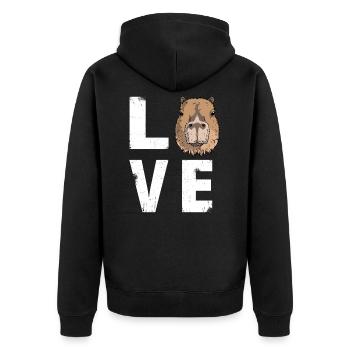 Love Capybara Lover - Unisex Premium Organic Zip Hoodie - black - Back - Nico (187cm)