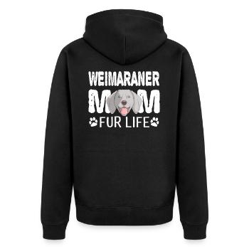 Weimaraner Mutter fürs Leben Dog Pun - Unisex Premium Bio Zip Hoodie - Schwarz - Hinten - Nico (187cm)